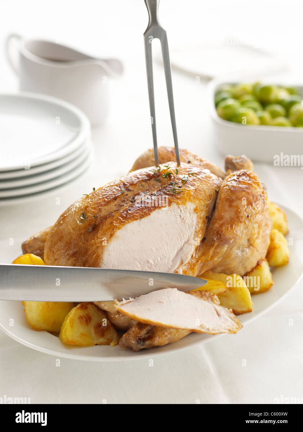 roast chicken Stock Photo