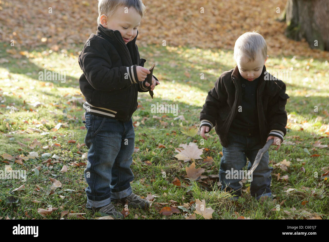 twin boys in the park Stock Photo - Alamy