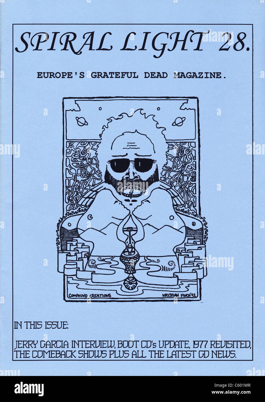 Cover of 1990's rock music magazine SPIRAL LIGHT 28 European fanzine of The Grateful Dead circa 1993 Stock Photo