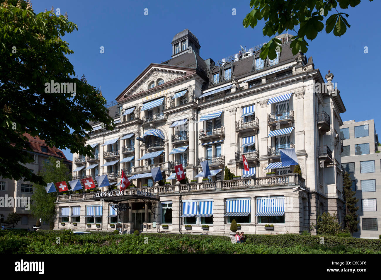 Switzerland Zurich, Hotel Eden au Lac, near Zurich lake promande Stock Photo