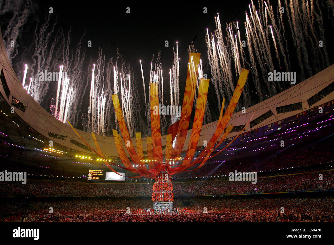 FIREWORK DISPLAY BIRDS NEST OLYMPIC STADIUM OLYMPIC STADIUM BEIJING