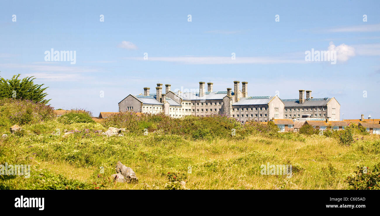 Her Majesty's Prison Portland  a male young offenders institution on Portland Bill in Dorset Stock Photo