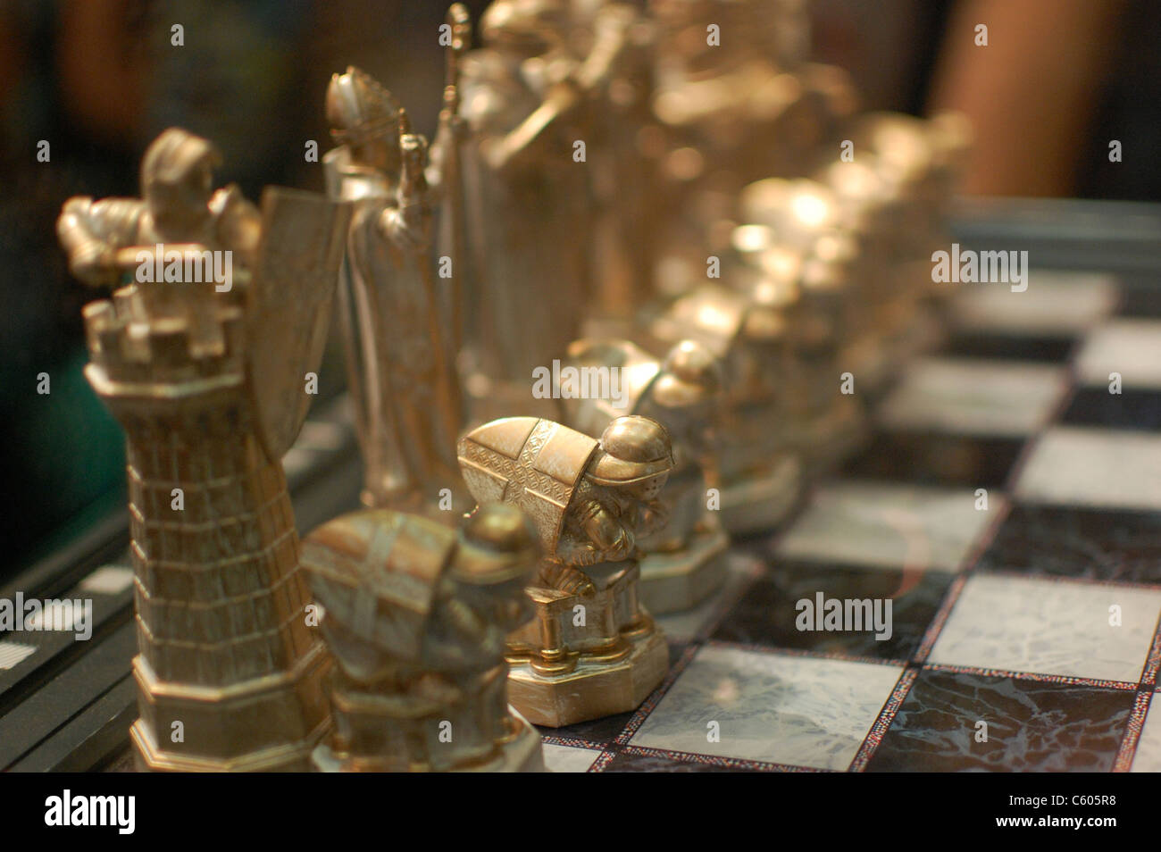 Wizards' Chess board, replica of the one from the film Harry Potter and the Philosophers Stone Stock Photo