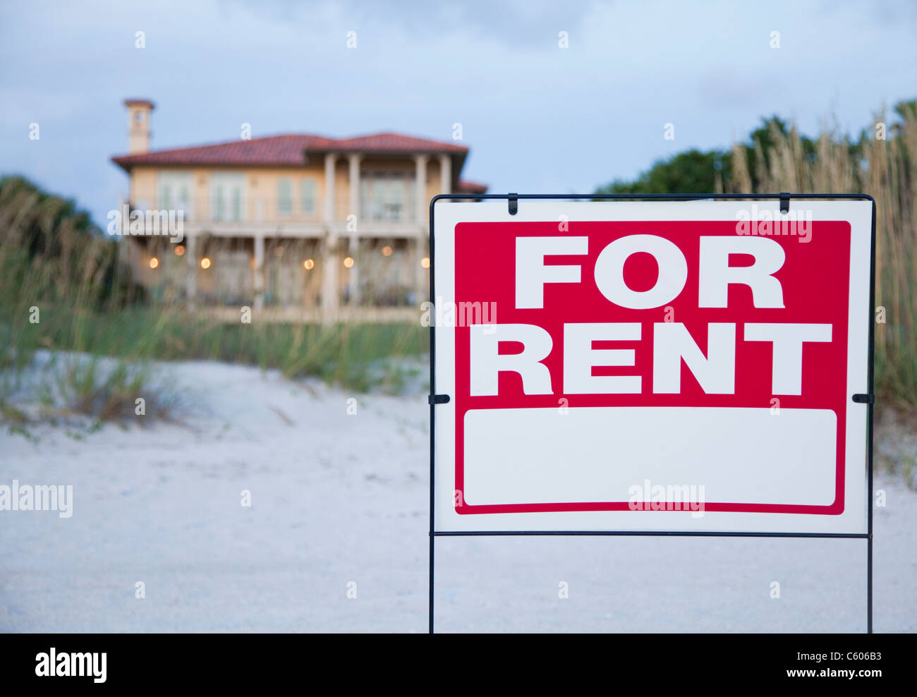 USA, Florida, Pass a Grille, for rent sign Stock Photo Alamy