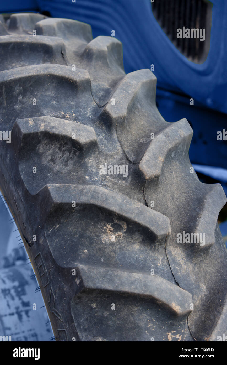 The tread of a tractor tire Stock Photo