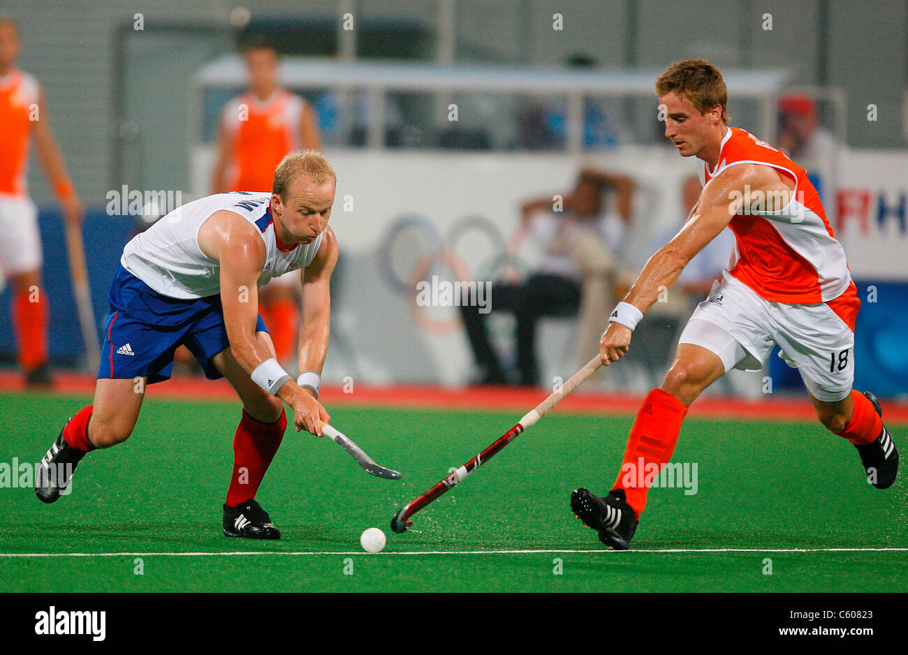 GLENN KIRKHAM & ROB RECKERS ENGLAND V HOLLAND OLYMPIC STADIUM BEIJING CHINA 13 August 2008 Stock Photo
