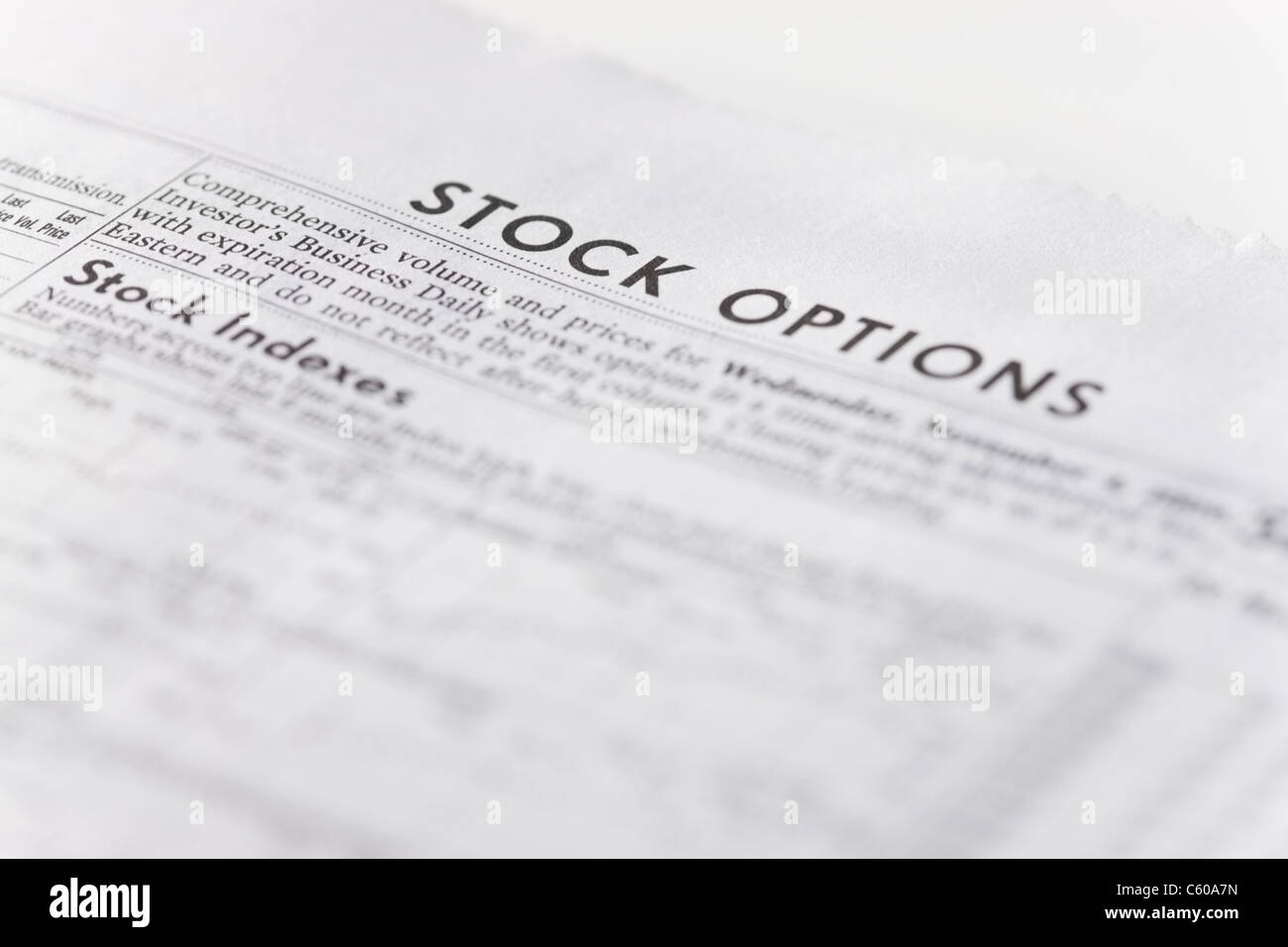 USA, Illinois, Metamora, Close-up of stock quotes in newspaper Stock Photo