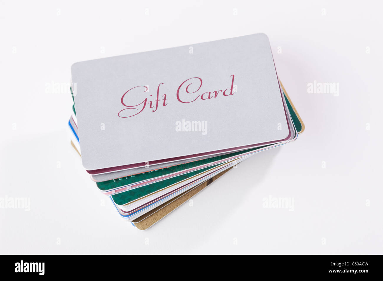 USA, Illinois, Metamora, Stack of gift cards Stock Photo