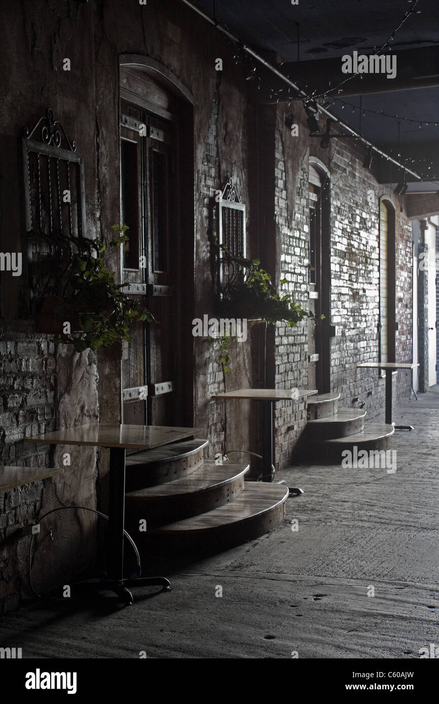 Alley behind shops in downtown Asheville, North Carolina USA Stock