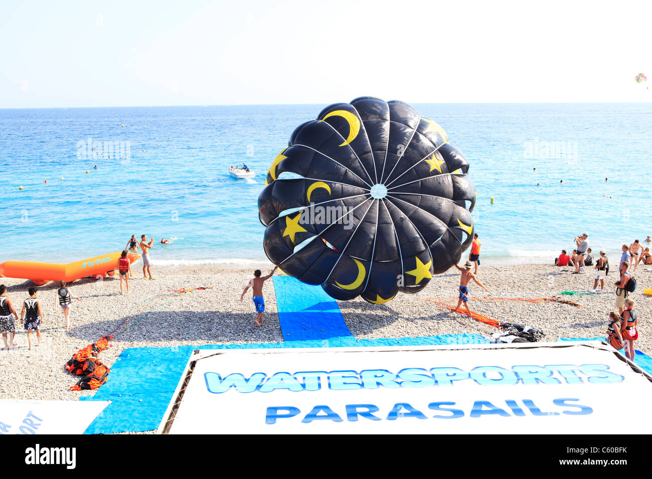 Parasailing, Nice, France Stock Photo Alamy