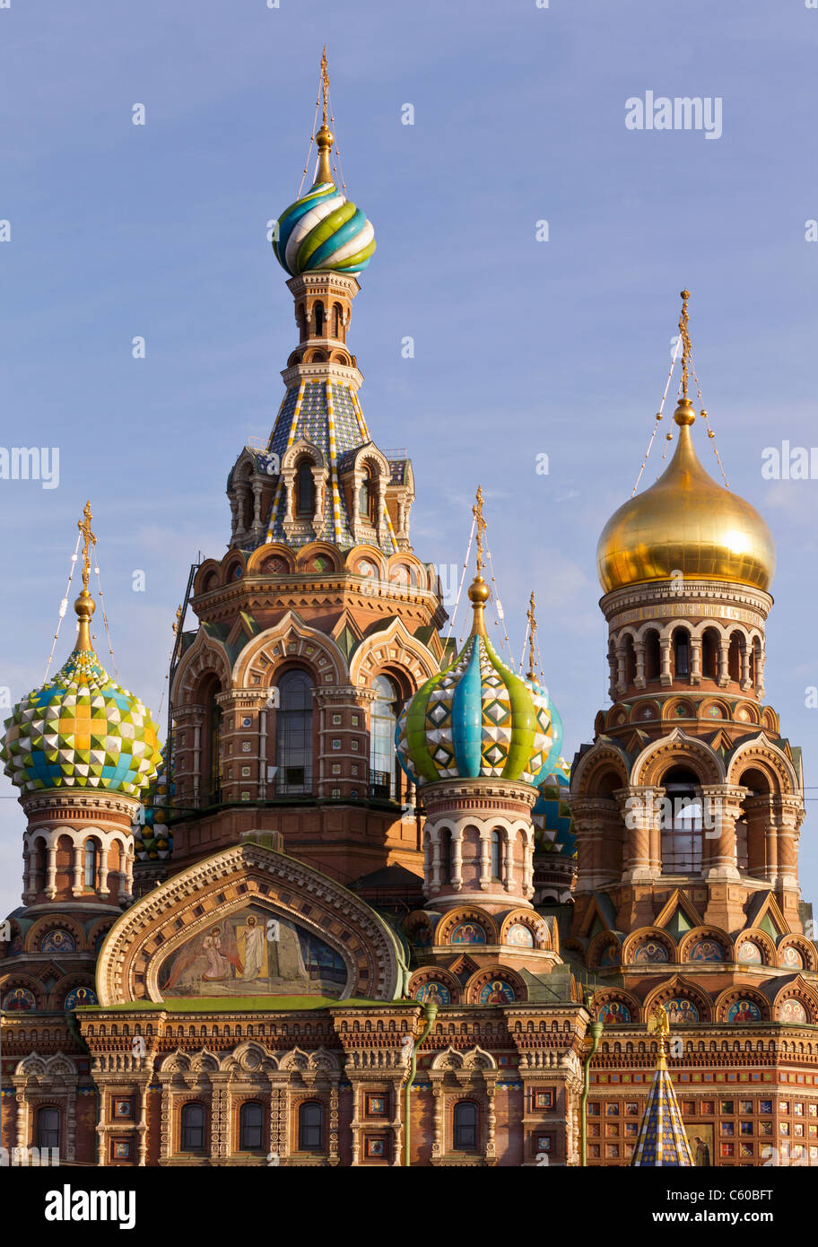 Spilled Blood Cathedral at Saint Petersburg, Russia Stock Photo