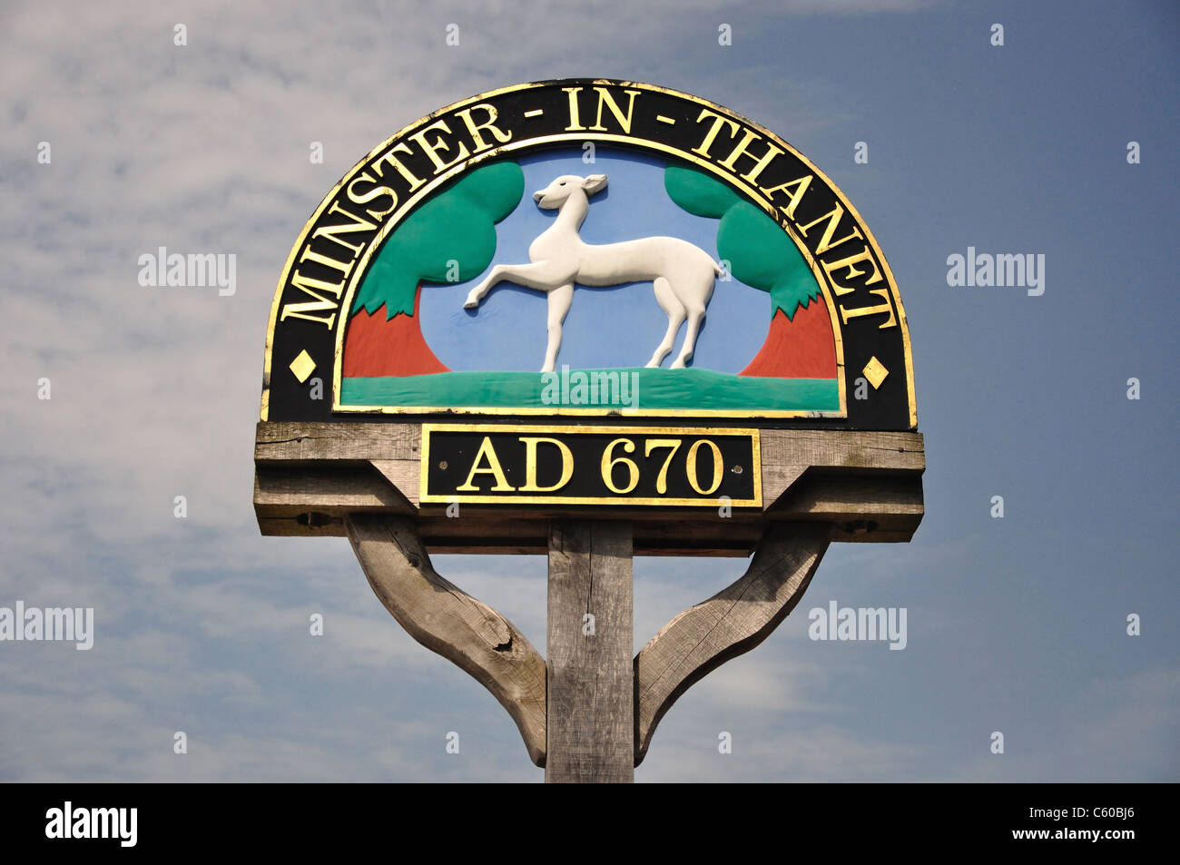 Village sign, Isle of District, Kent, England, United Kingdom
