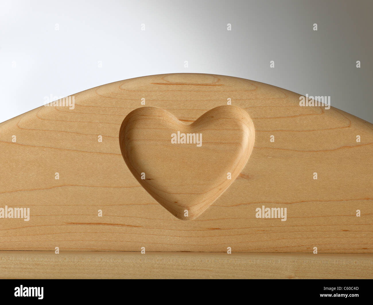 wooden furniture heart detail Stock Photo