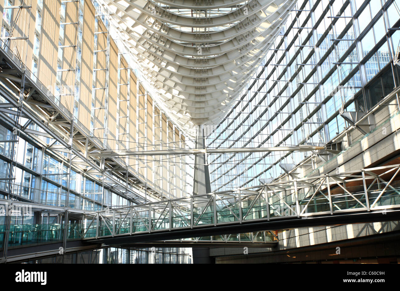 TOKYO - AUGUST 4: Inside the Tokyo International Forum building on August 4, 2011 in Tokyo. Stock Photo