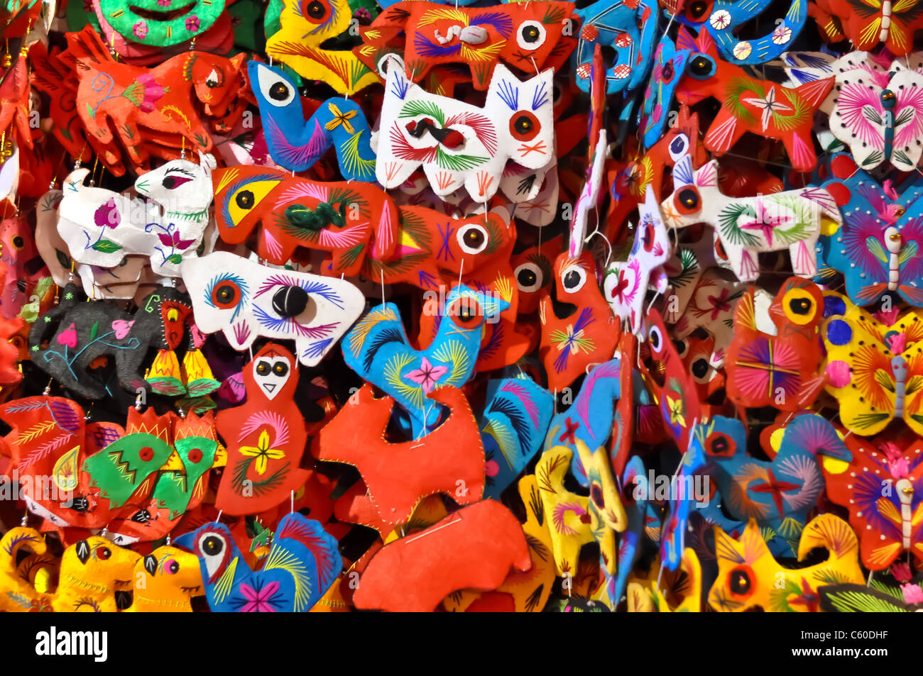 an array of colorful handmade felt puppets Stock Photo Alamy