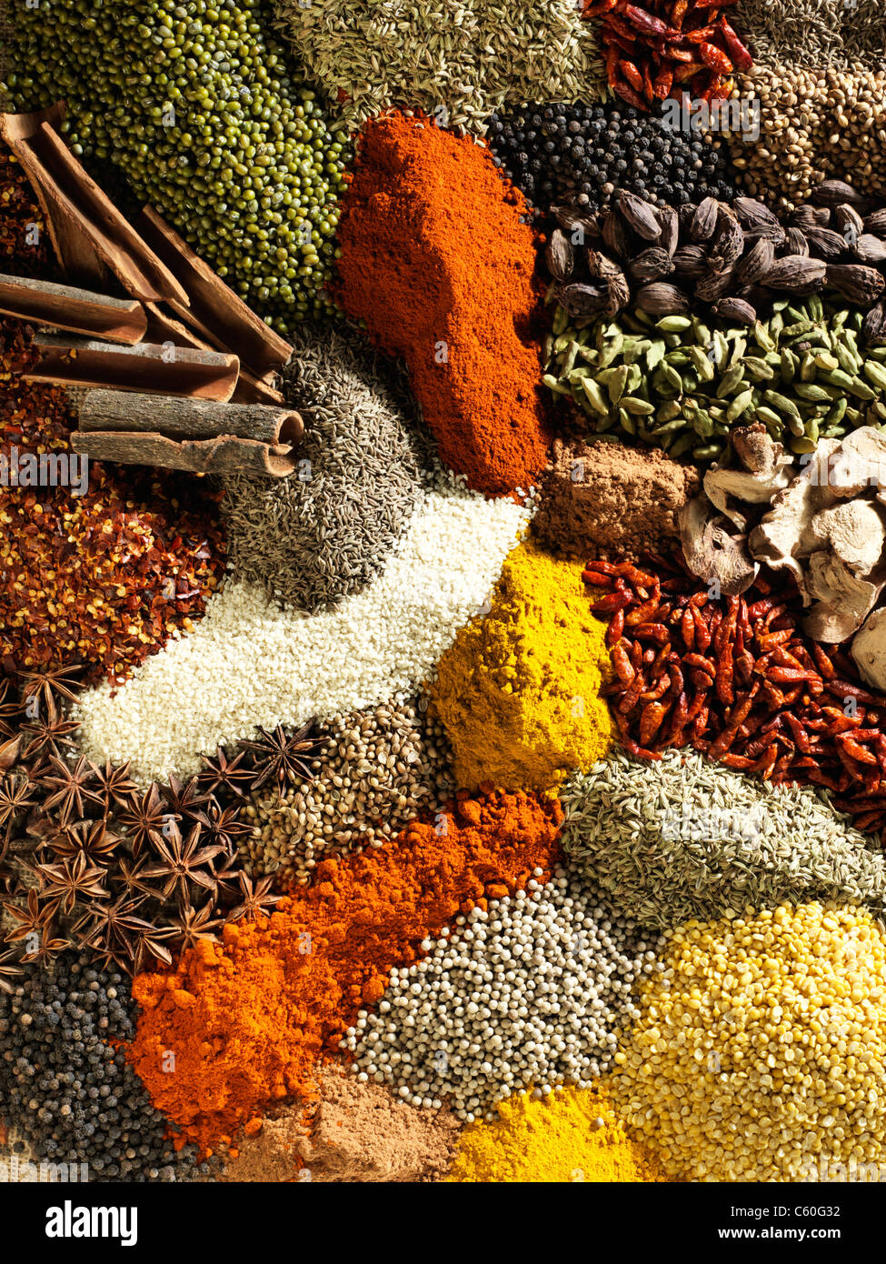 selection group of spice spices Stock Photo