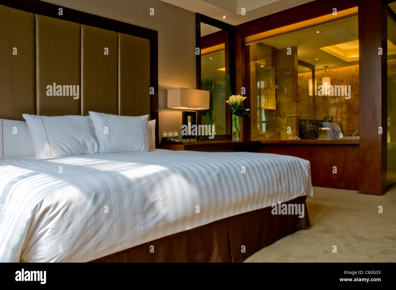Bedroom Of A Elegant 5 Star Hotel Suite Room And Attached