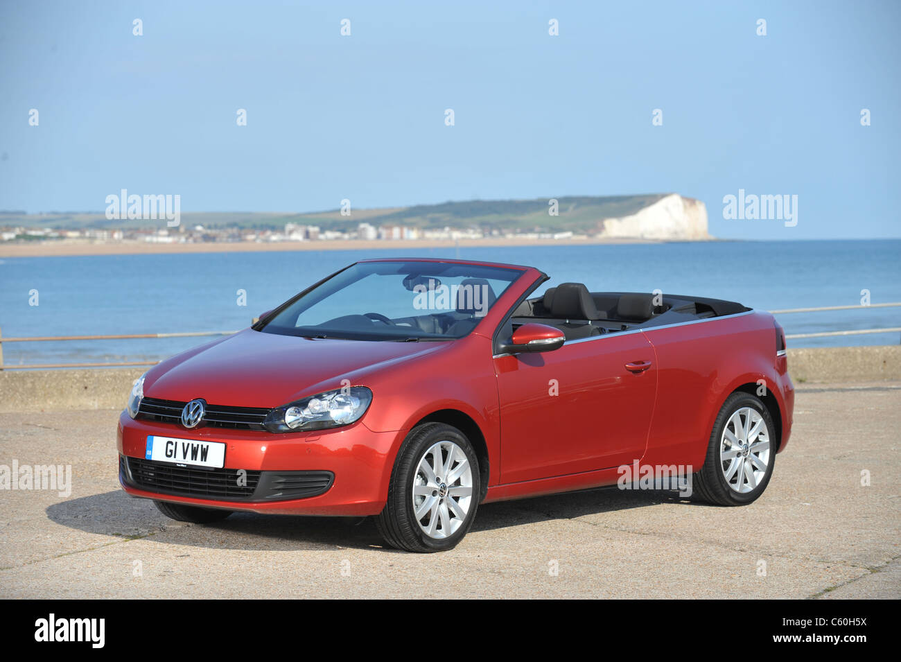 the new 2011 Volkswagen Golf Cabriolet TDI bluemotion Stock Photo