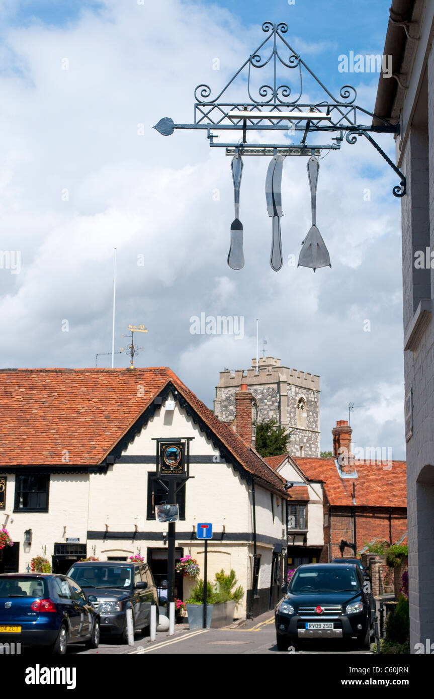 Fat Duck, Heston Blumenthal restaurant, Bray, Berkshire, England, UK Stock Photo