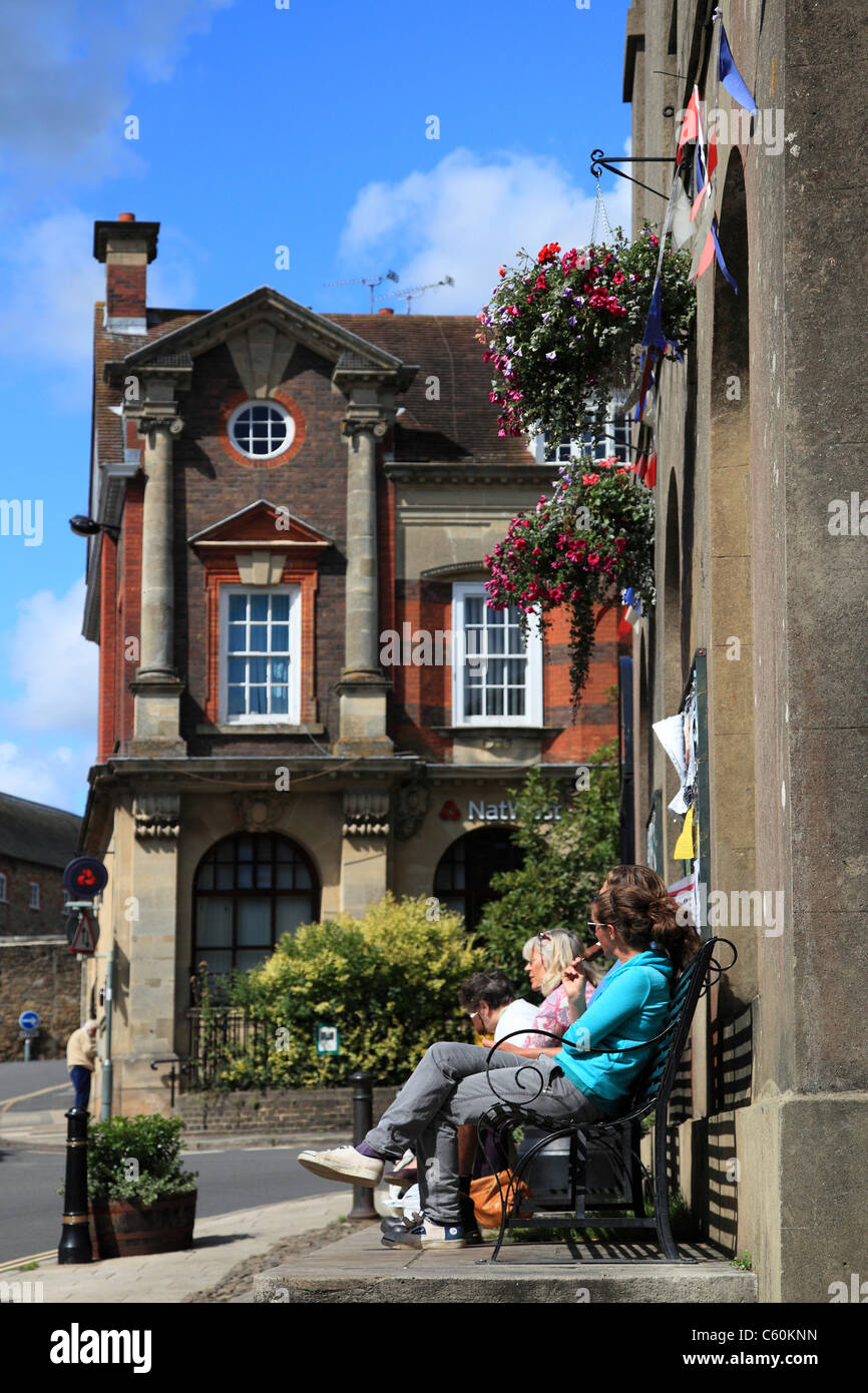 Petworth town, Market Square, Bank building, West Sussex, England Stock