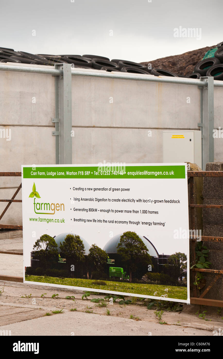 A farmgen bio-digester producing electricity from bio-methane near Warton, Lancashire, UK. Stock Photo
