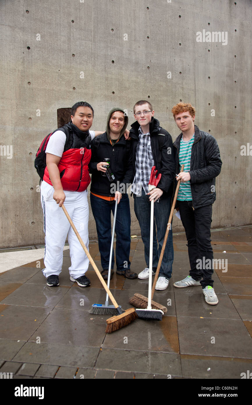 Manchester City centre, the morning after the riots of Tuesday 9th ...