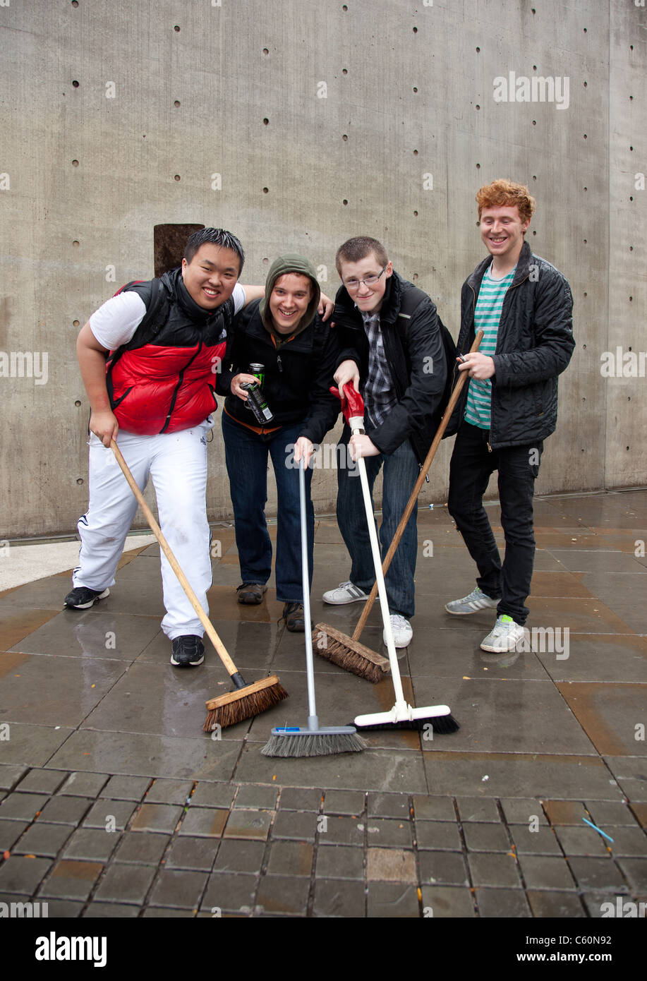 Manchester City centre, the morning after the riots of Tuesday 9th ...