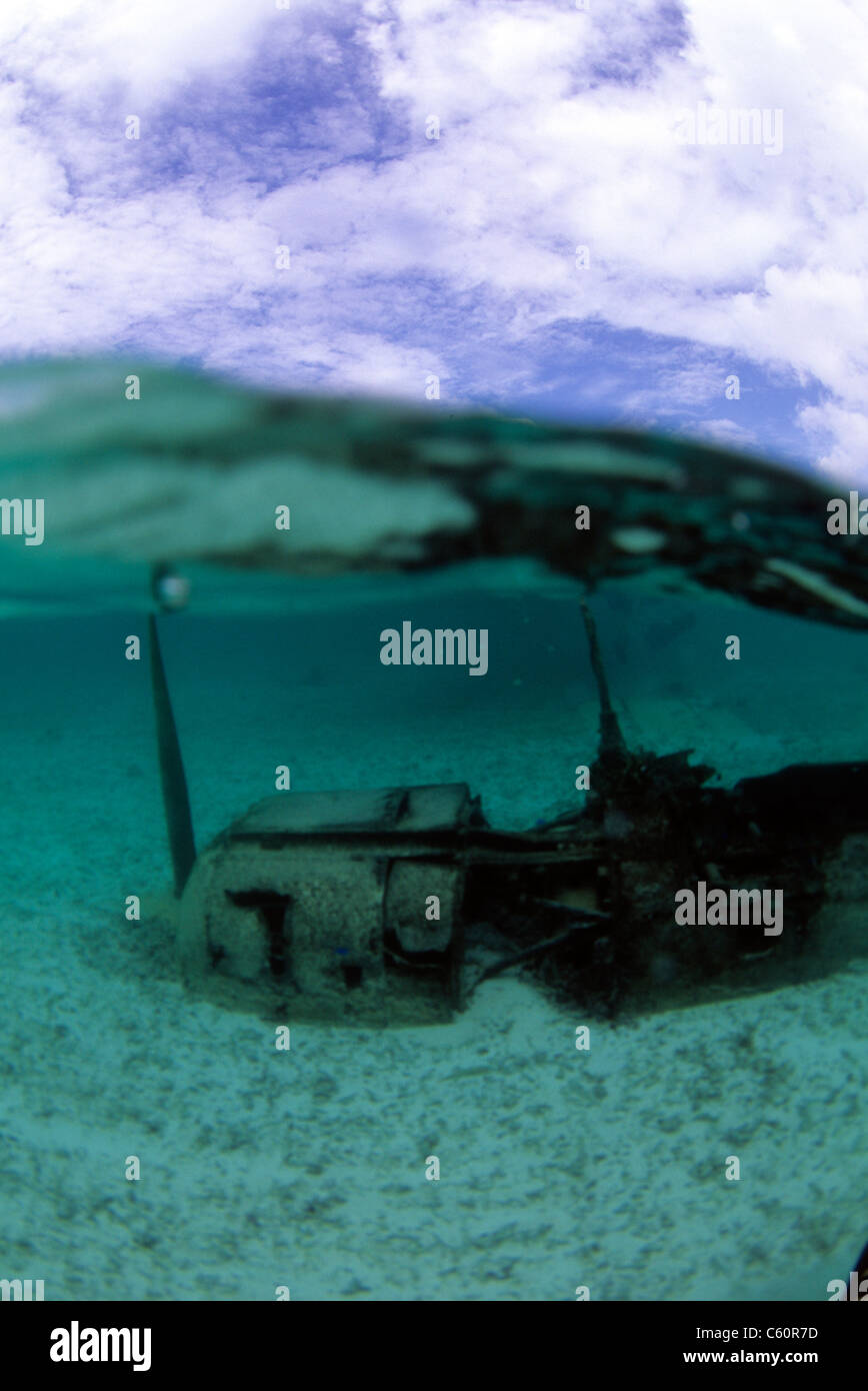 WWII relic, Rock Islands, Palau, Micronesia Stock Photo