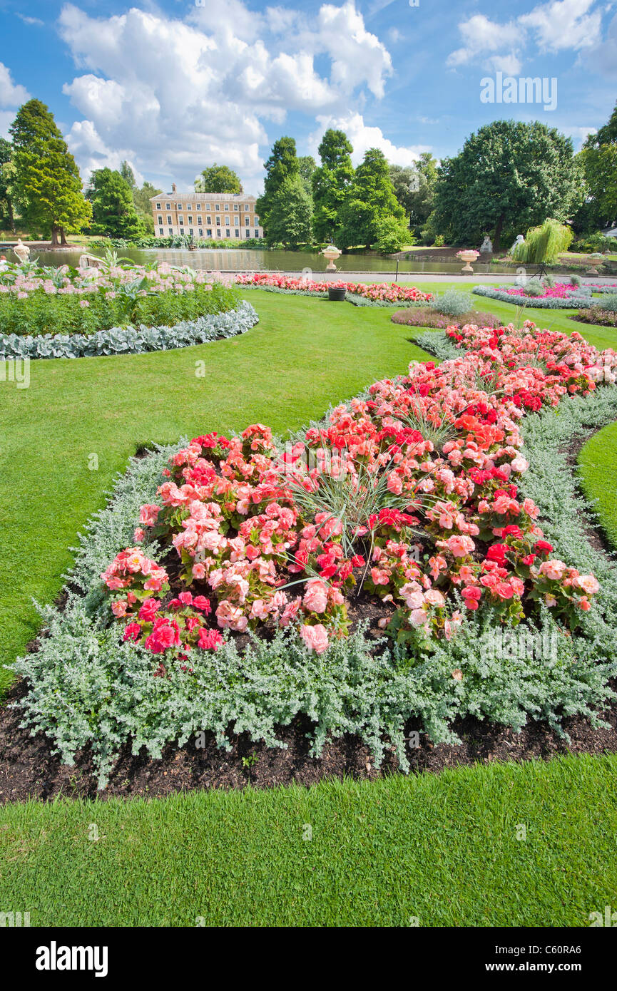 Flowerbeds on a country estate garden Stock Photo