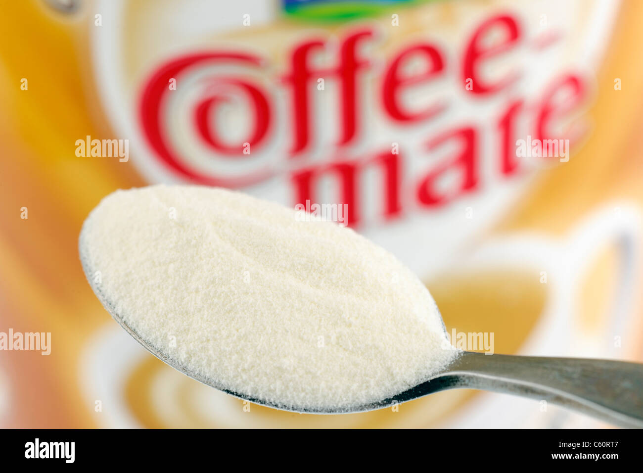Teaspoonful of coffee mate whitener Stock Photo