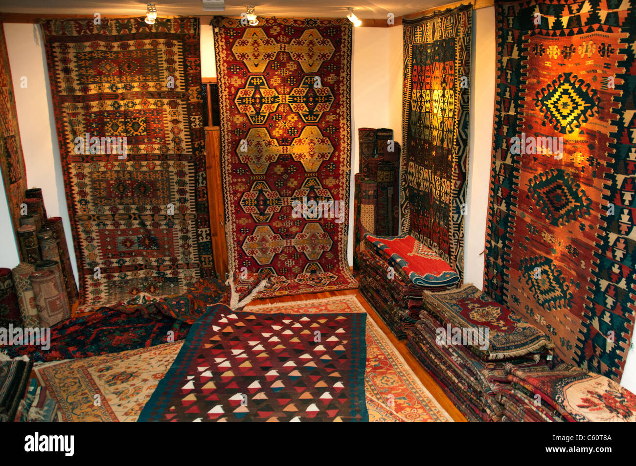 Kas Turkey Turkish Market Bazaar Carpets Carpet Stock Photo