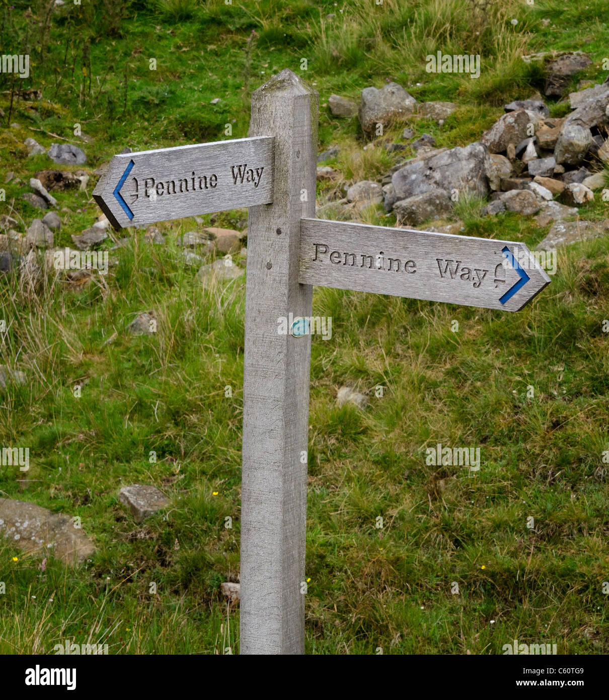 Pennine Way Signpost Stock Photo