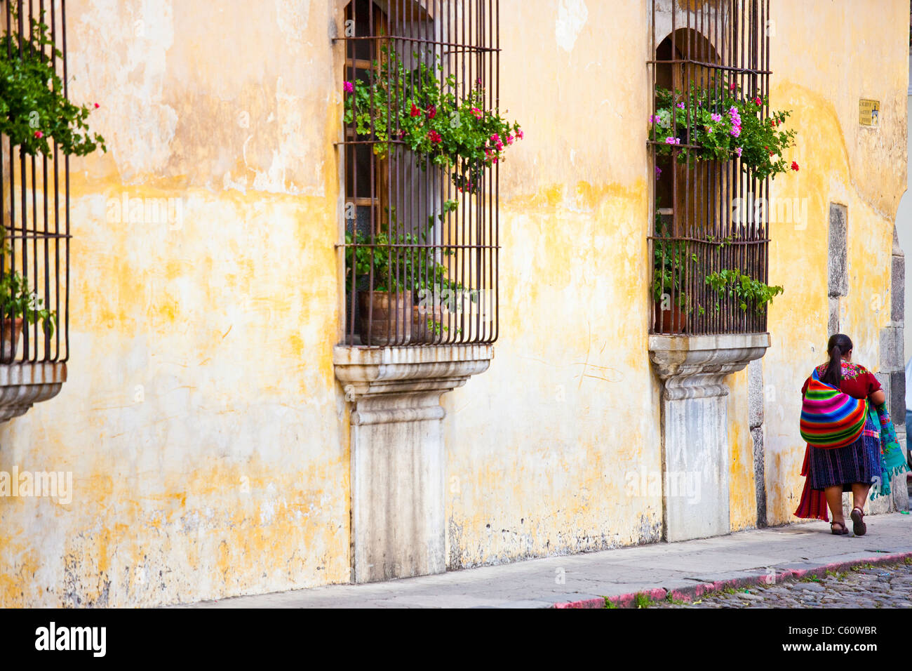 Indigenous woman, Calle del Arco, Antigua, Guatemala Stock Photo