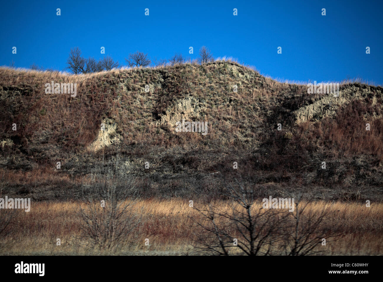 Loess hills detail; Western Missouri, USA. Stock Photo