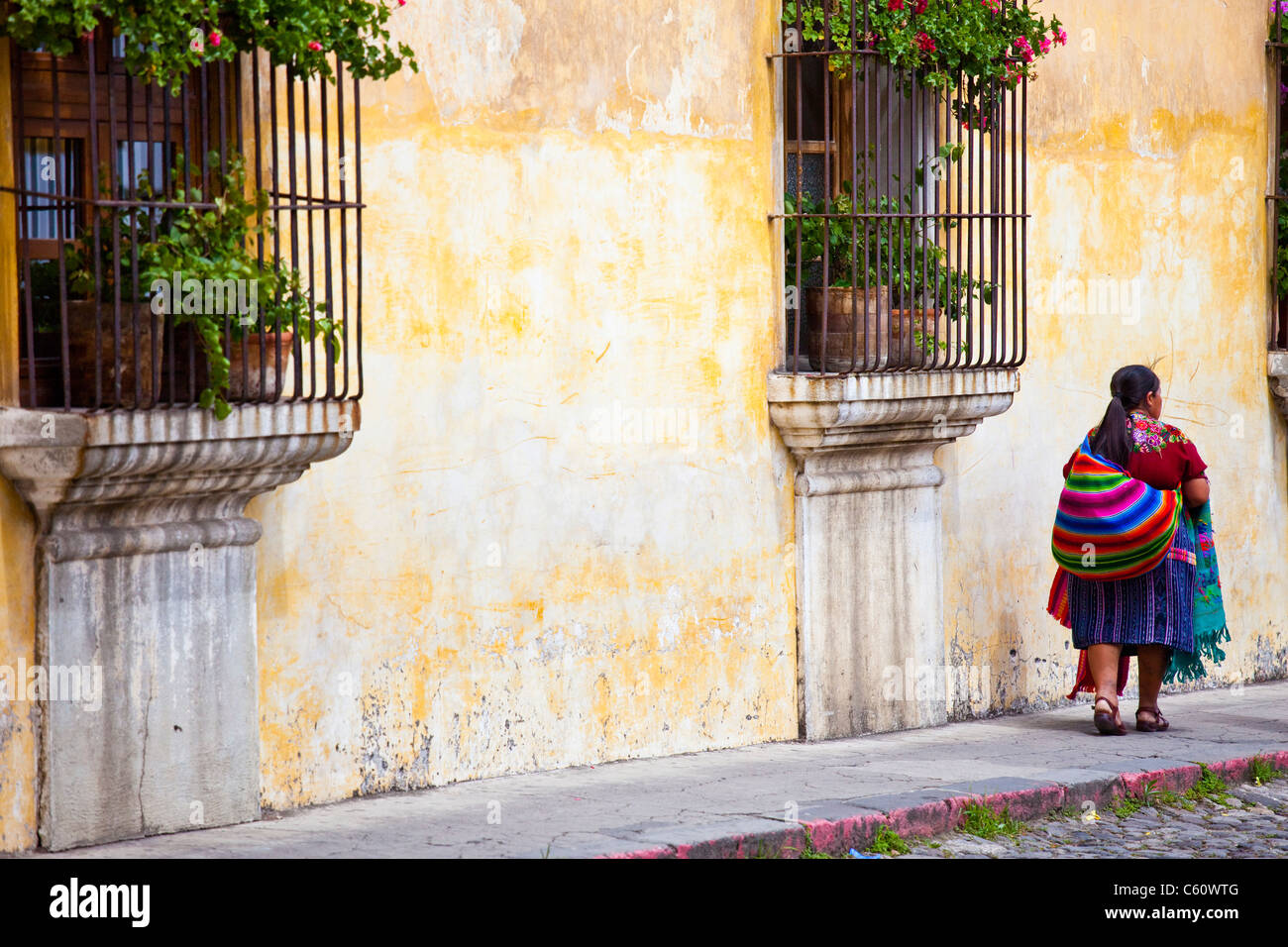 Indigenous woman, Calle del Arco, Antigua, Guatemala Stock Photo