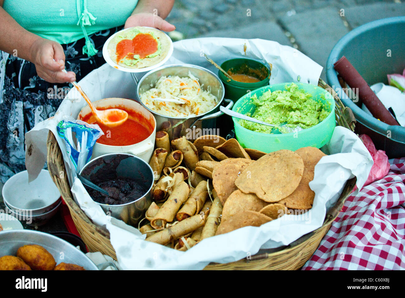 Street food, Antigua, Guatemala Stock Photo