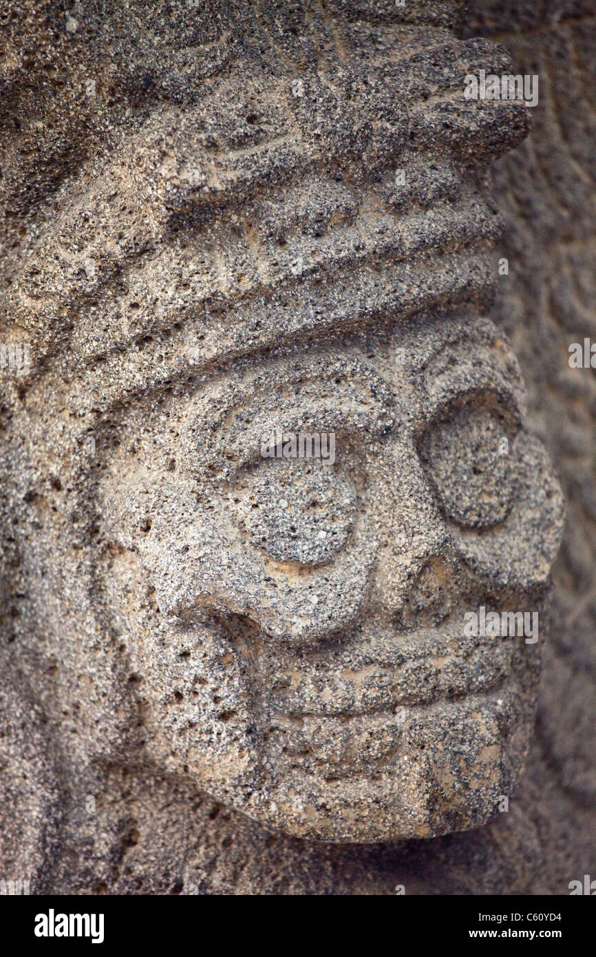 Stone carving from the ruins of Naranjo, National Museum of Archeology and Ethnology, Guatemala City, Guatemala Stock Photo