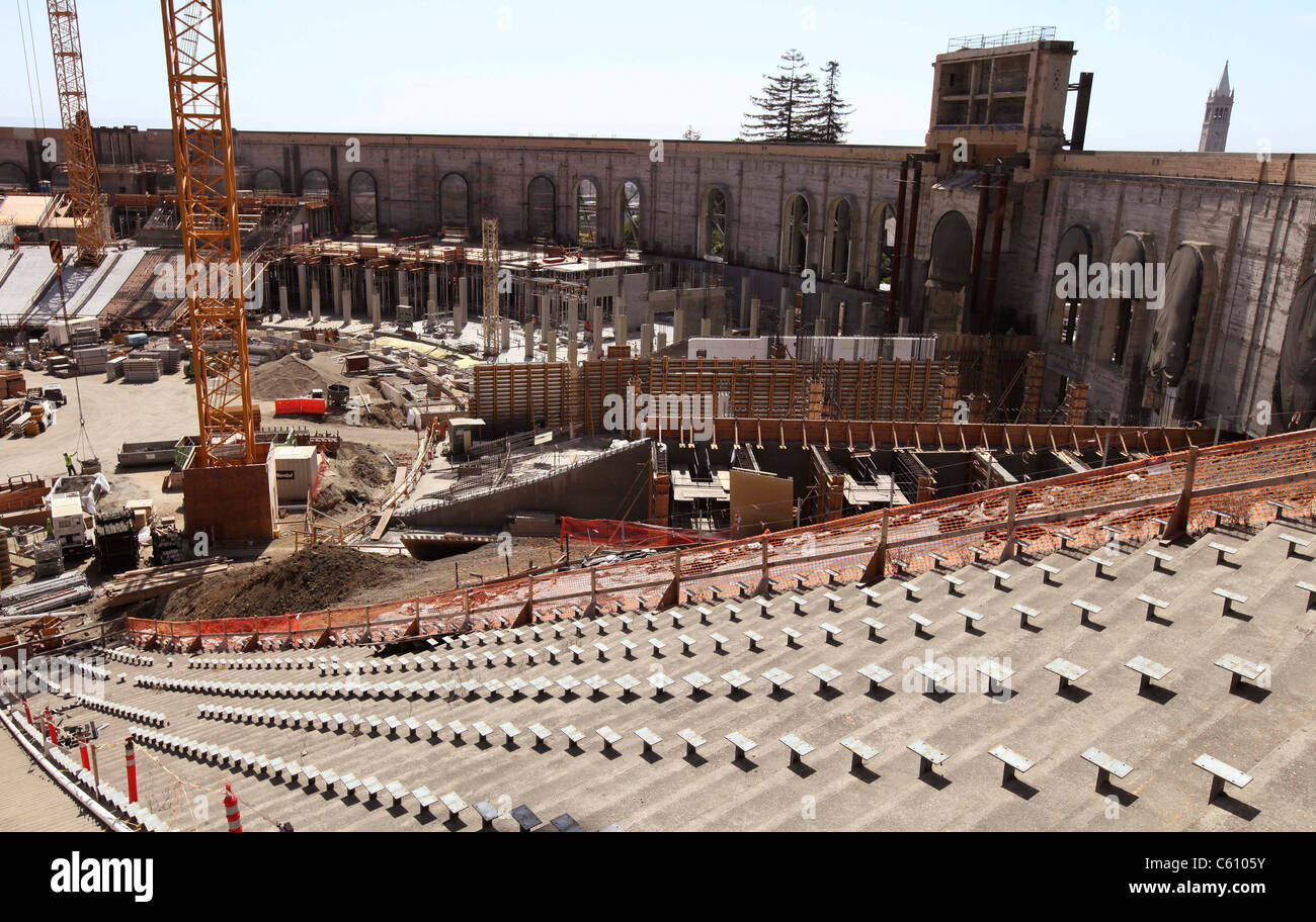 Construction on California's Memorial Stadium Aug. 2011, at the University of California campus in Berkeley, Calif. USA Stock Photo