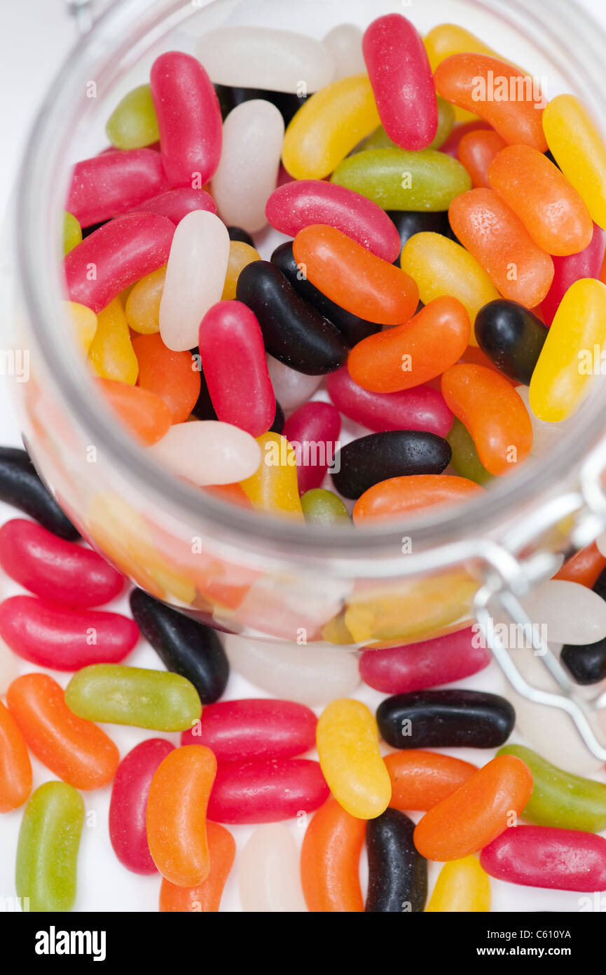 Jelly Beans in a jar Stock Photo