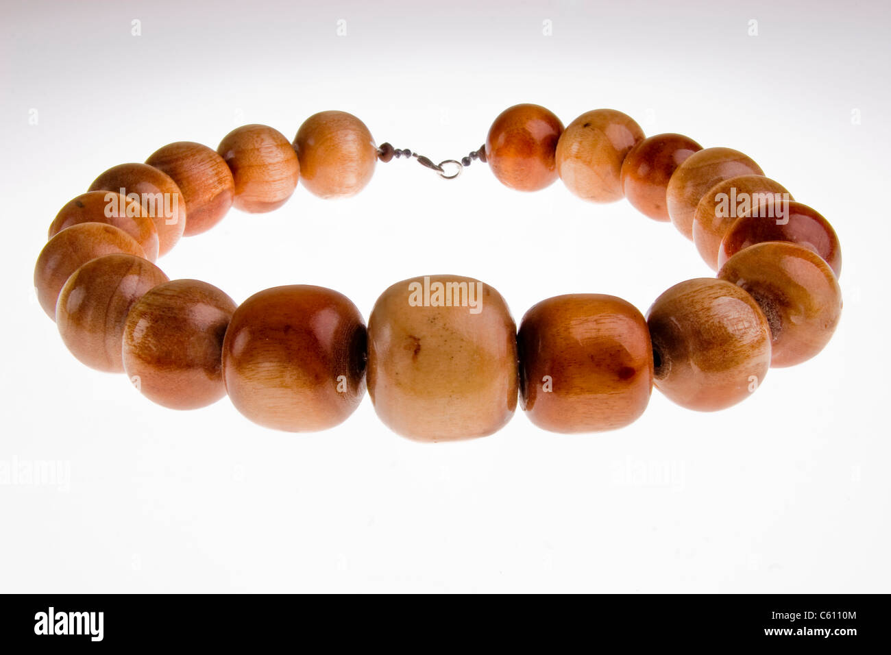 Wooden bead necklace Stock Photo Alamy
