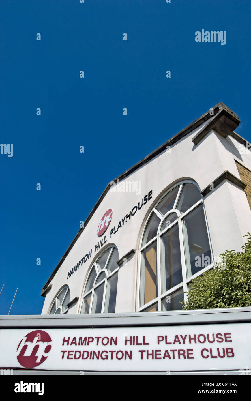 exterior of hampton hill playhouse, home of teddington theatre club