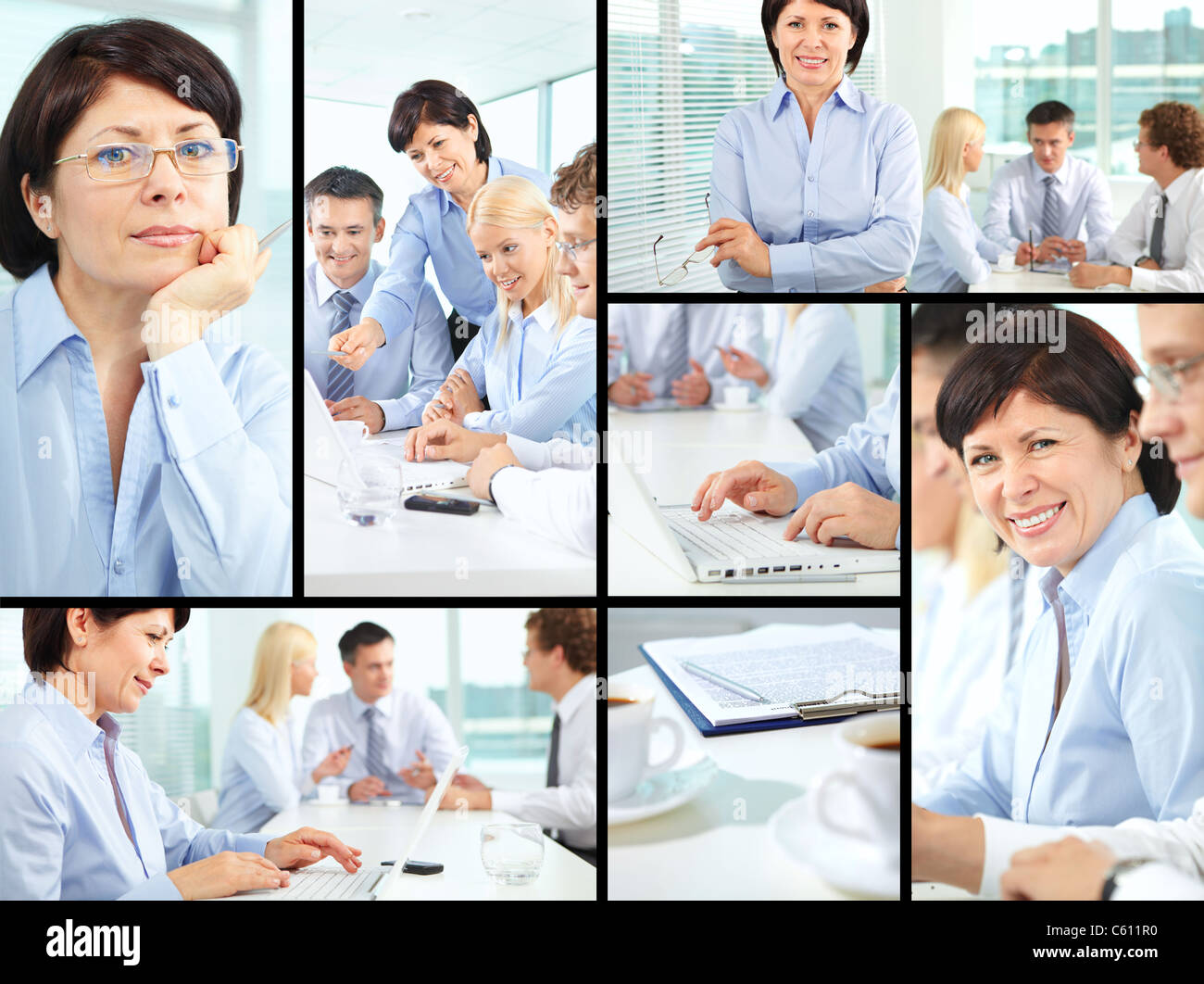Collage of business people in different situations Stock Photo - Alamy
