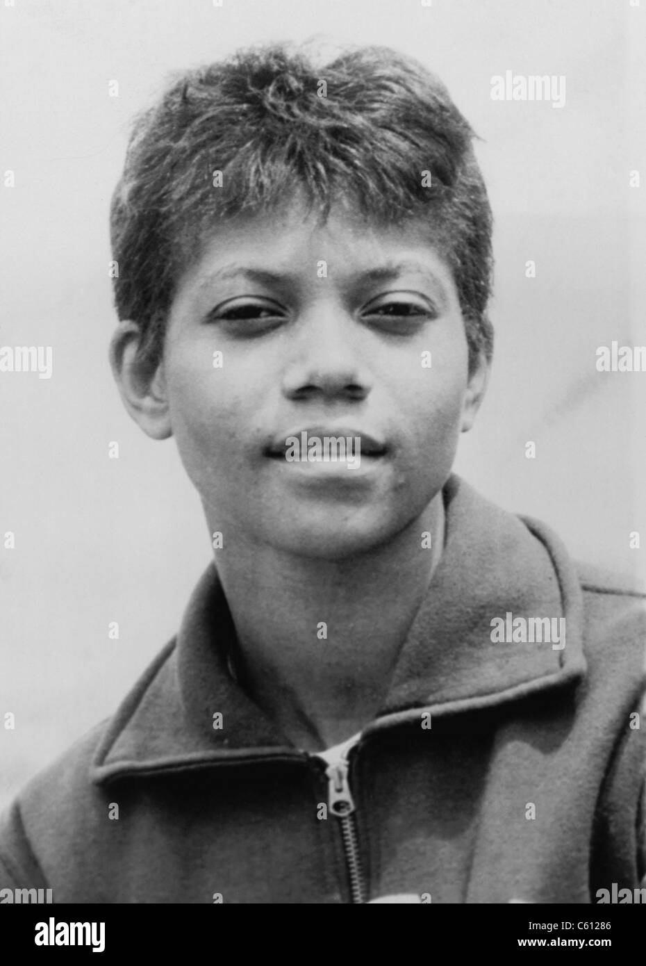 Wilma Rudolph, (1940-1994), was the first American woman to win three gold medals in track and field during a single Olympic Games. At the Rome Olympics in 1960. Stock Photo