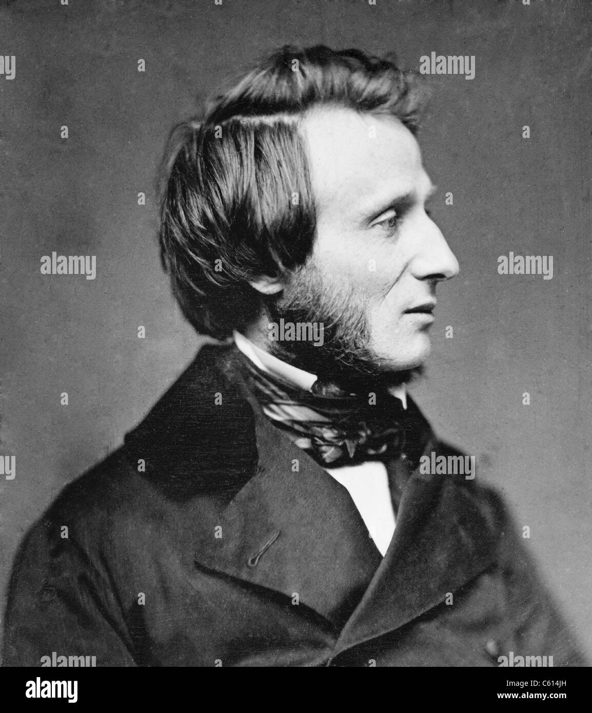 Cyrus West Field 1819-1892 the American financier and entrepreneur of the first telegraph cable across the Atlantic Ocean in 1858. Mathew Brady portrait ca. 1850. (BSLOC 2010 18 181) Stock Photo
