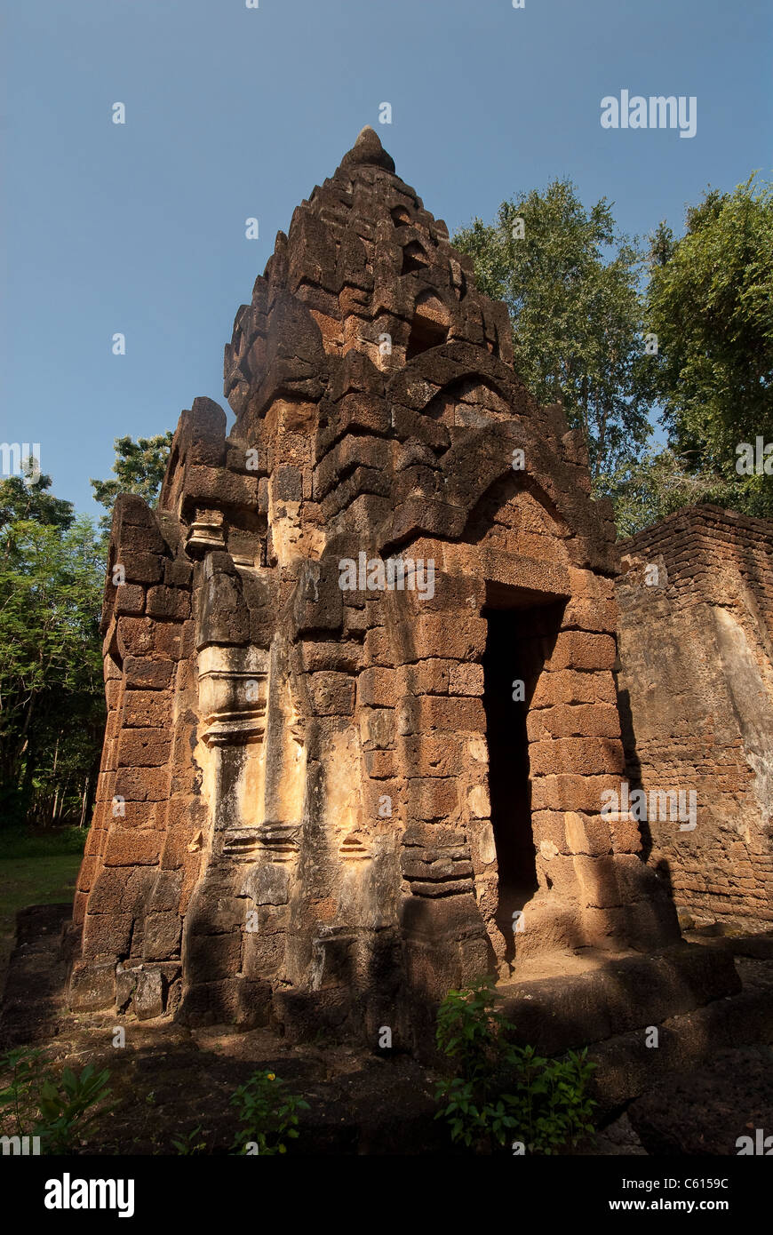 Khmer style Prasat Wat Chao Chan Sukhothai Si Satchanali Thailand Stock Photo