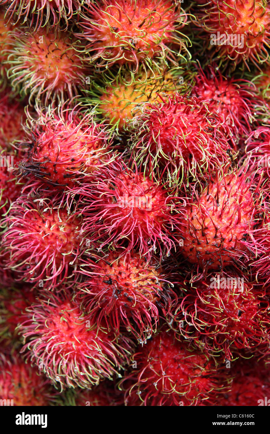 Rambutan for sale in Chinatown market, Kuala Lumpur, Malaysia, Southeast Asia, Asia Stock Photo