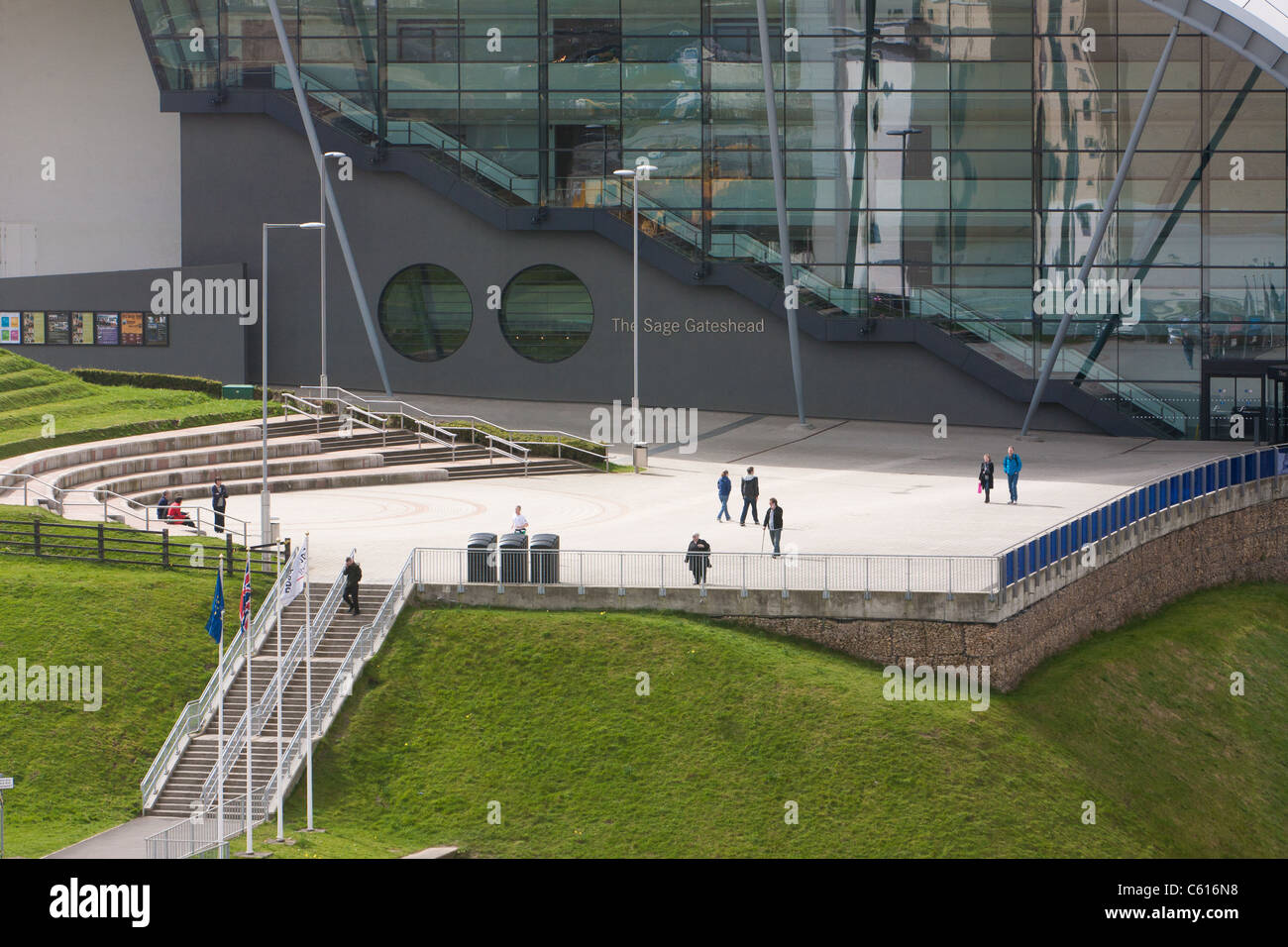 Outside concourse at the Sage Building, Gateshead, England Stock Photo