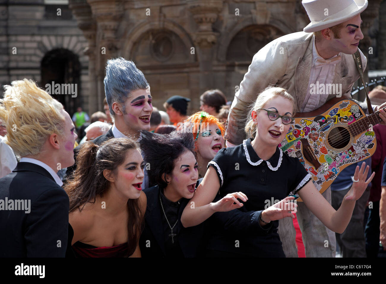 Edinburgh Fringe Festival actors promote their show 2011, Scotland, UK Stock Photo