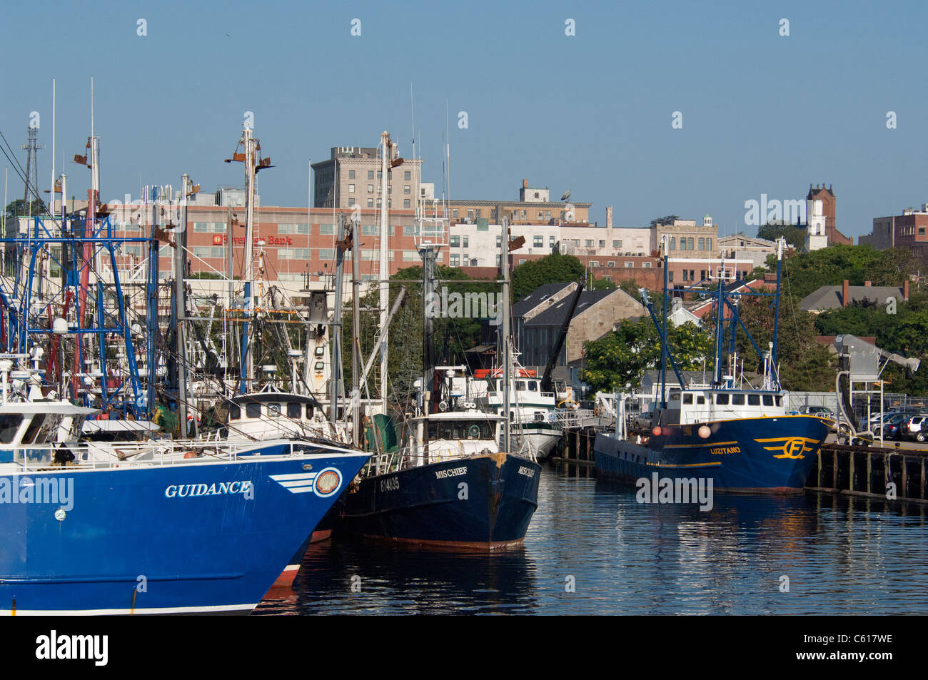 Massachusetts, New Bedford. Waterfront view of New Bedford. Commercial