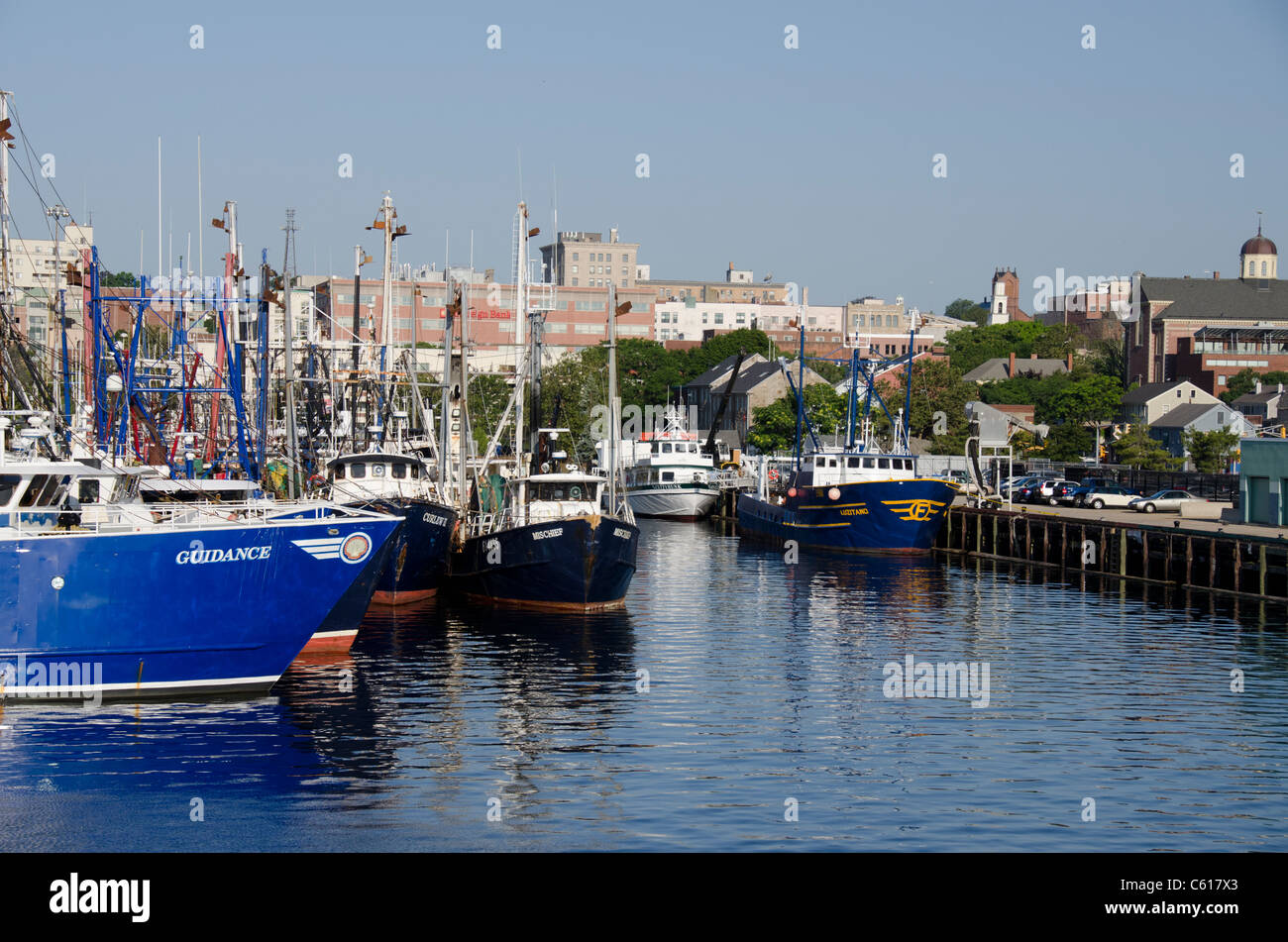 Massachusetts, New Bedford. Waterfront view of New Bedford. Commercial